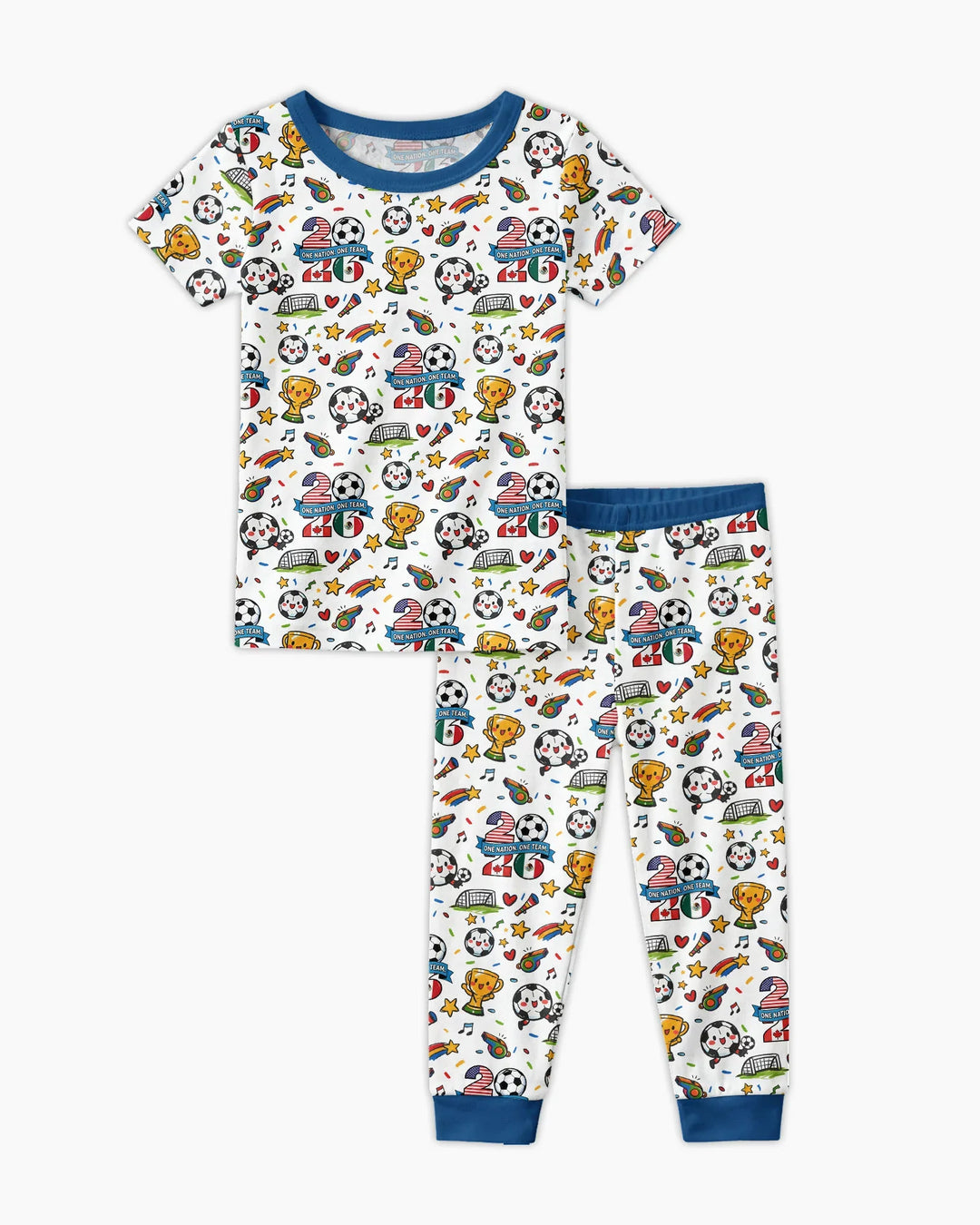 Soccer Fever 2026 Family Matching Bamboo Two Piece Short Sleeve Pajama Set