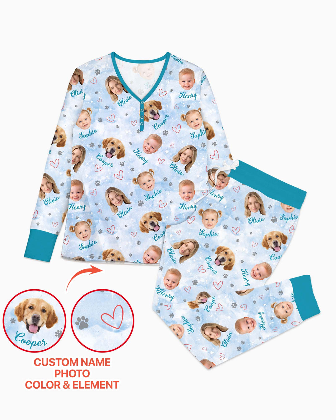 Personalized Family Matching Bamboo Women Pajama Set