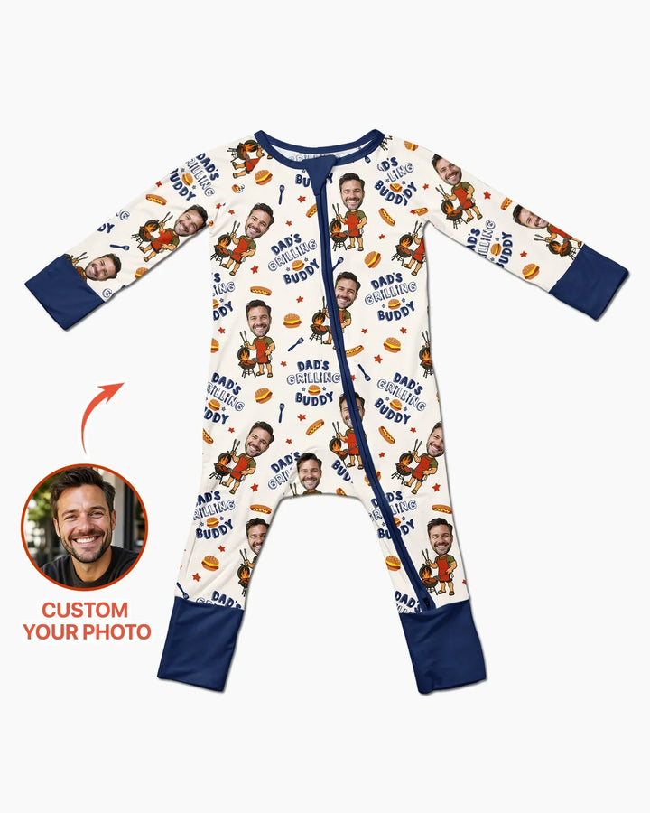 Custom Photo Dad's Grilling Buddy Family Matching Bamboo Convertible Zippy