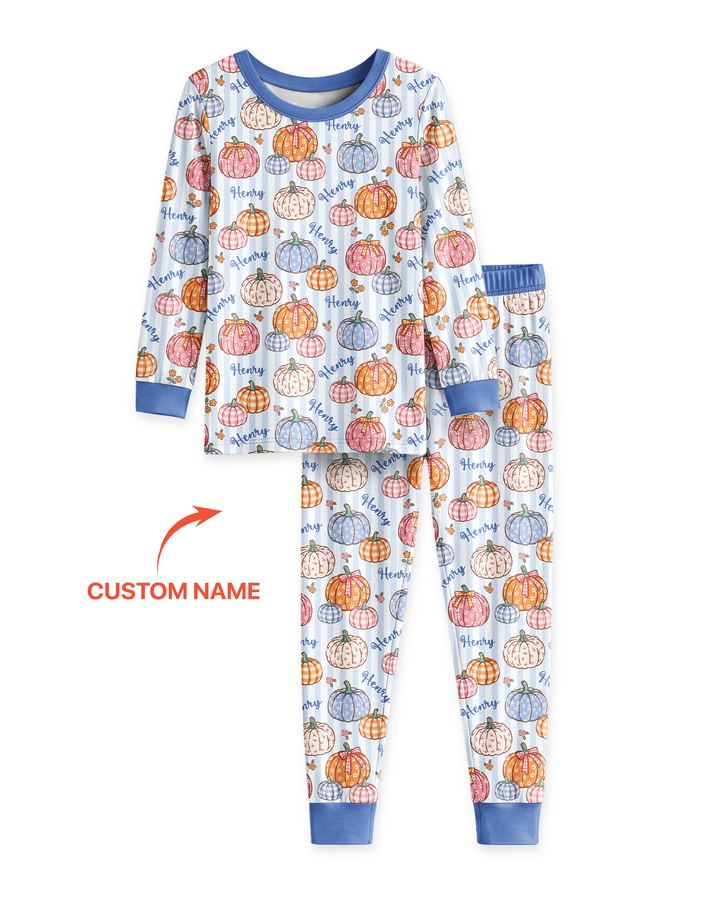 Conjunto de pijama de dos piezas de bambú con mangas largas, plantilla PERSONALIZADA