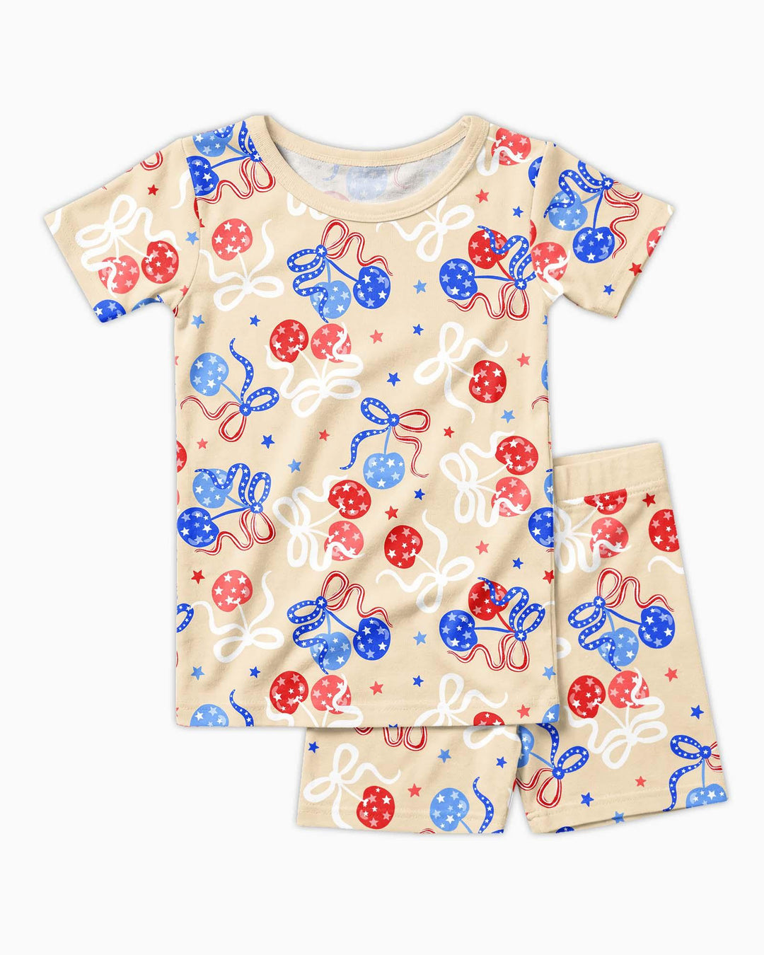 Template Zweiteiliges Pyjama-Set mit kurzen Ärmeln und Shorts