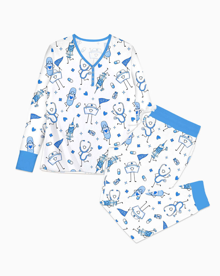 Cute Nurse Crew Bamboo Women Pajama Set