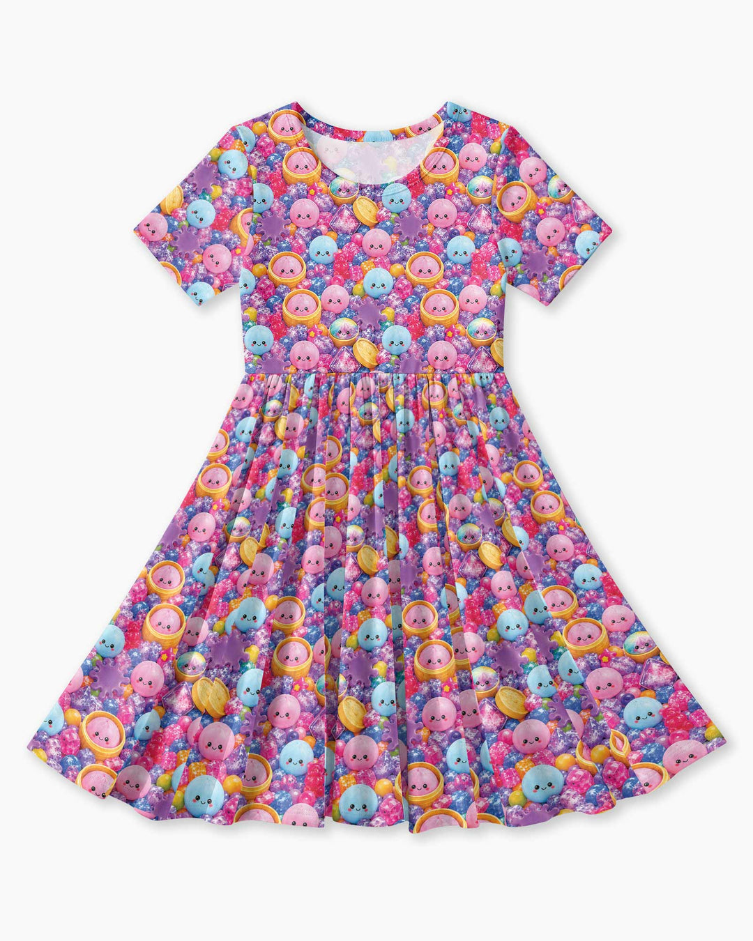 Rainbow Glitter Dumplings Bamboo Twirl Dress