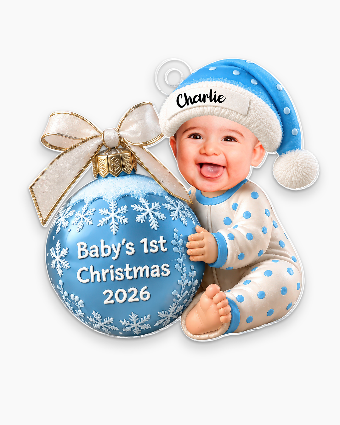 Little Snowflake Personalized 1-Side Photo Acrylic Ornament