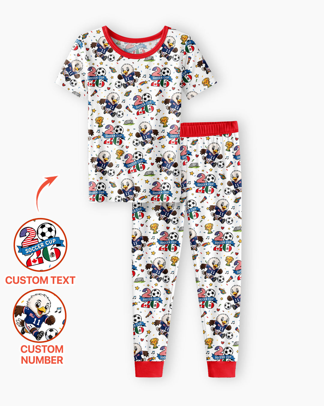Conjunto de pijama de dos piezas de bambú de manga corta, plantilla personalizada