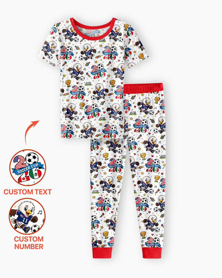 Conjunto de pijama de dos piezas de bambú de manga corta, plantilla personalizada