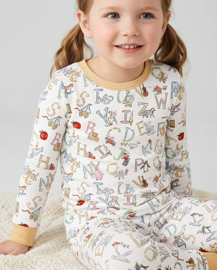 ABC Whimsy Bamboo Two Piece Long Sleeve Pajama Set