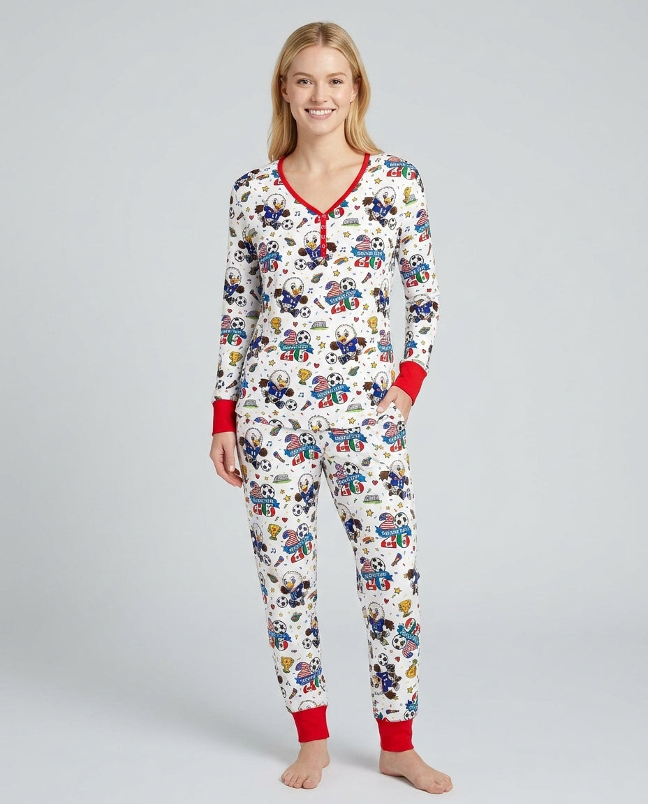 Plantilla de conjunto de pijama de mujer de bambú