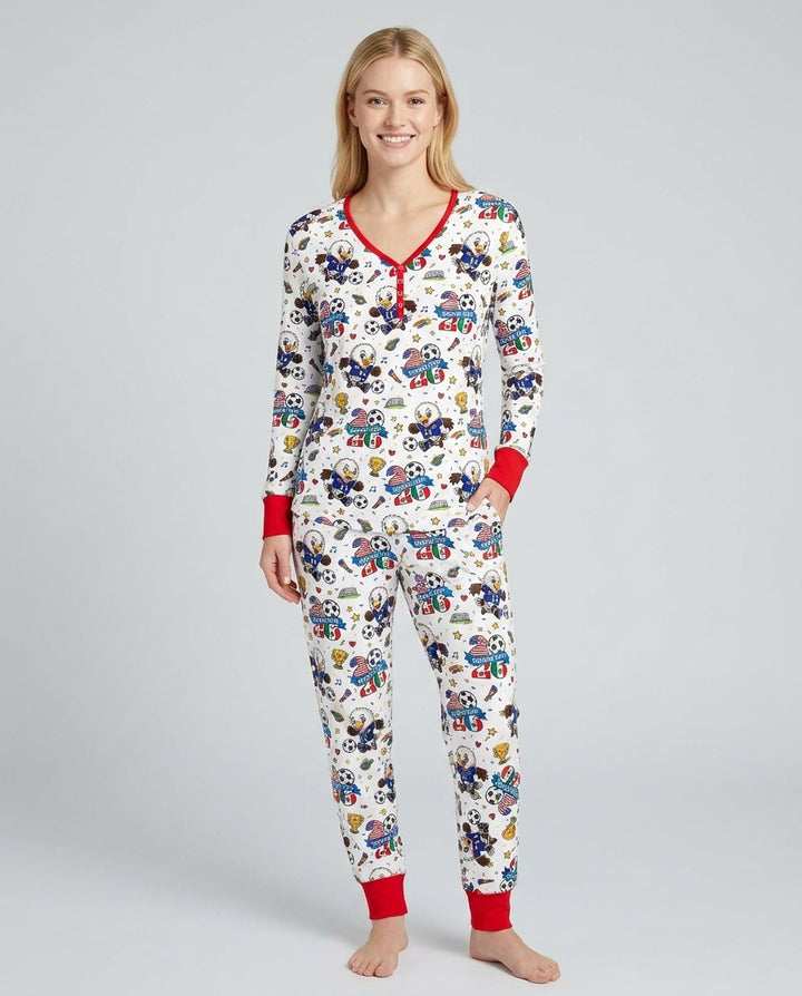 Plantilla de conjunto de pijama de mujer de bambú