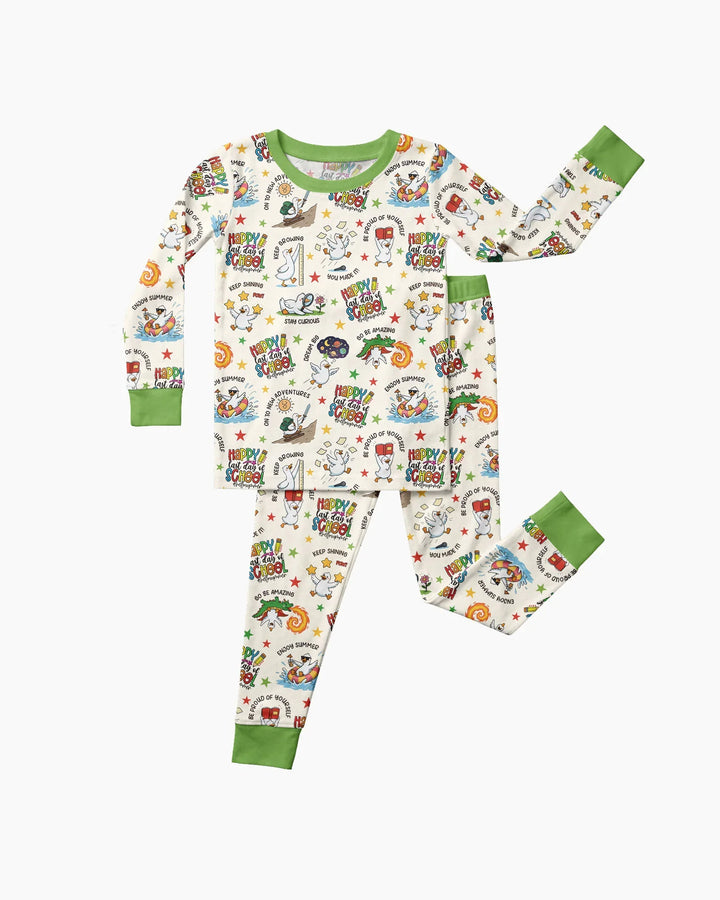 Silly Goose Happy Last Day of School Bamboo Two Piece Long Sleeve Pajama Set