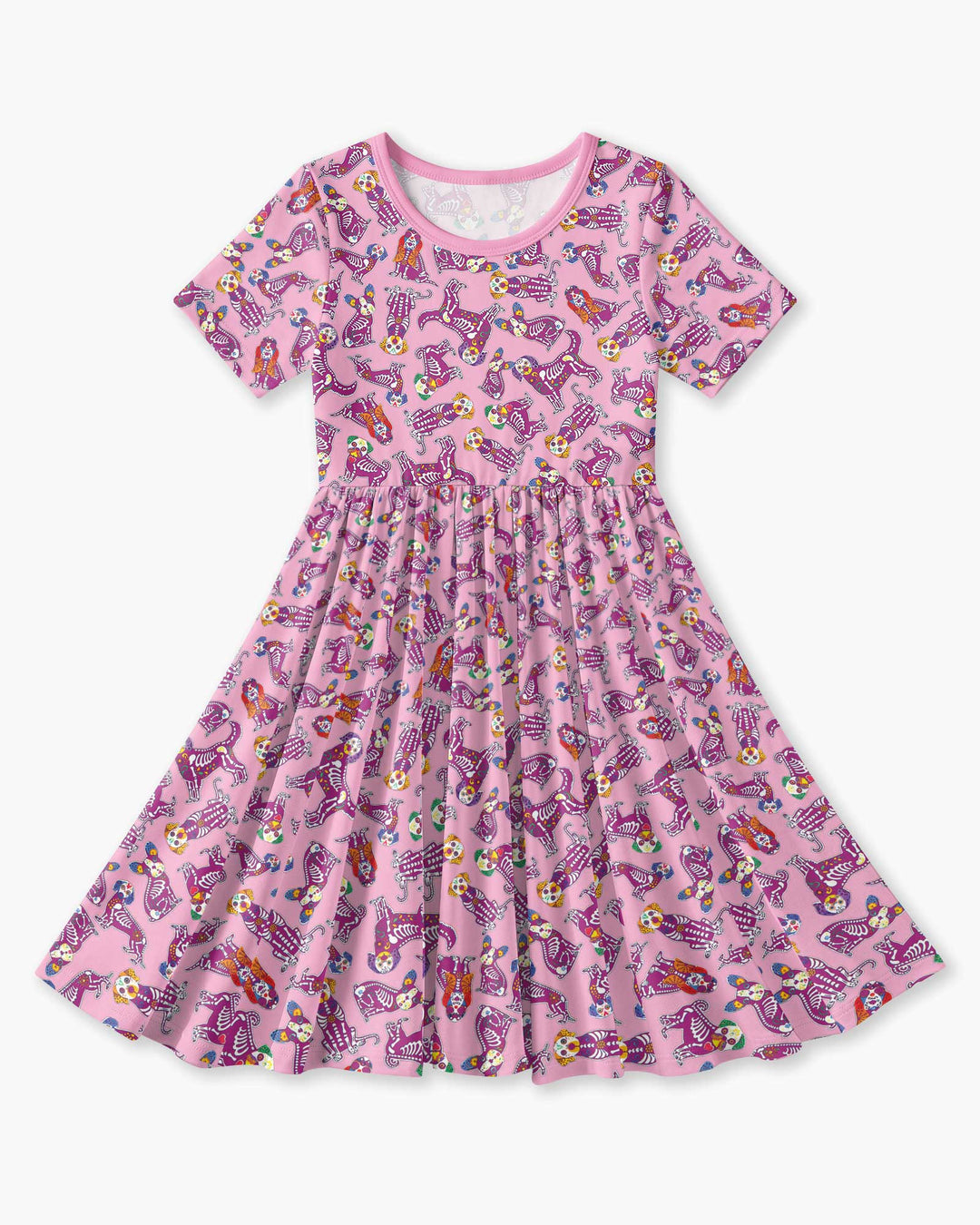 Dia De Los Muertos Doggie Bamboo Twirl Dress