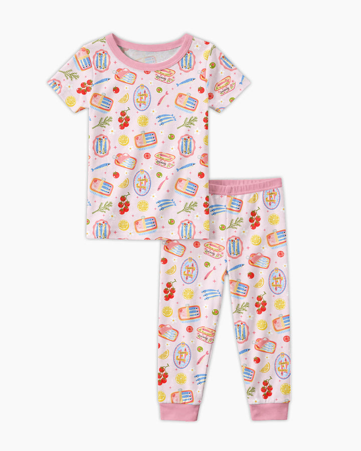 Preppy Sardines Bamboo Two Piece Short Sleeve Pajama Set