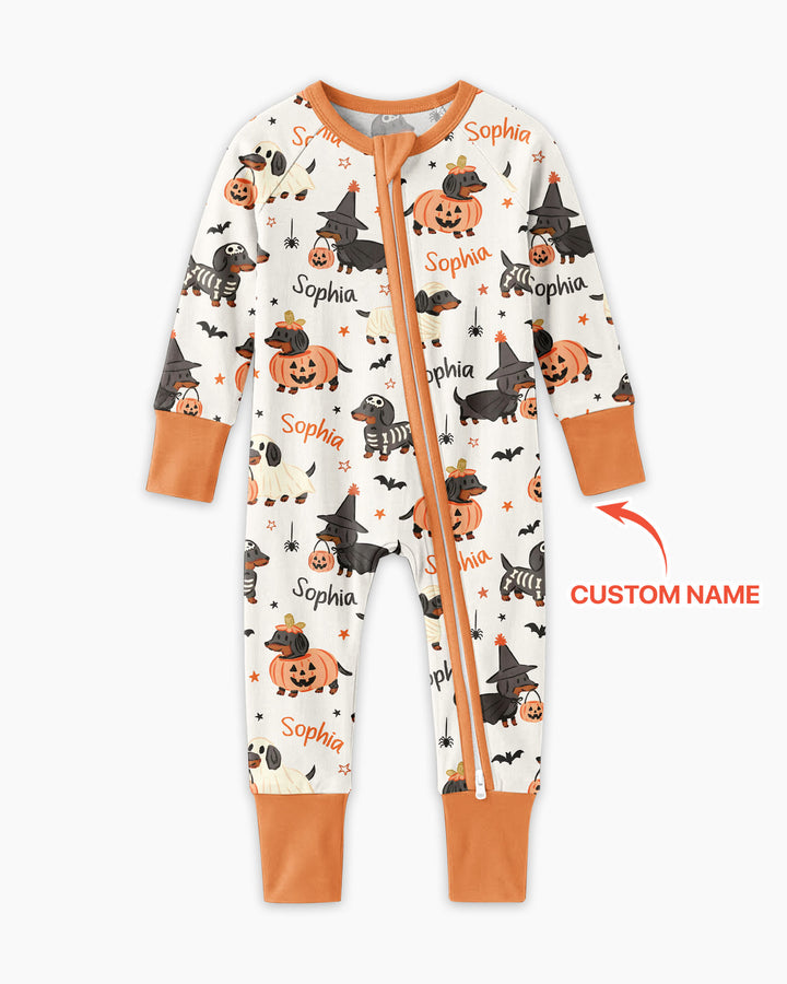Orange and Black Dachshund Bamboo Convertible Zippy