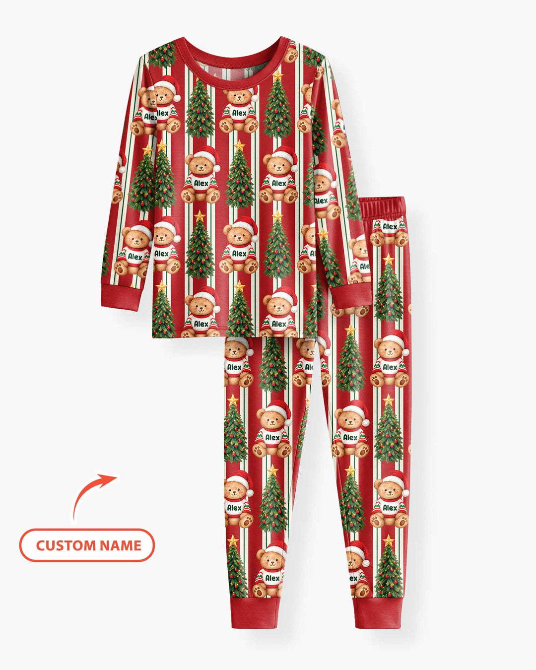 Christmas Bear Bamboo Two Piece Long Sleeve Pajama Set