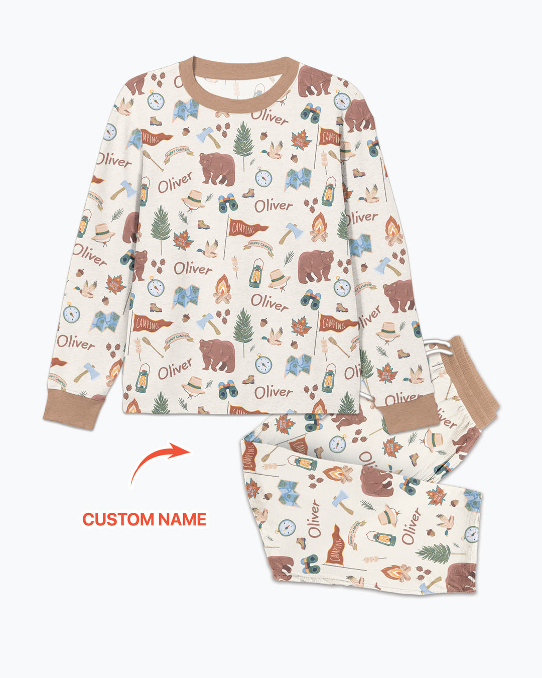 Custom Name Adventure Outdoors Bamboo Men's Pajama Set