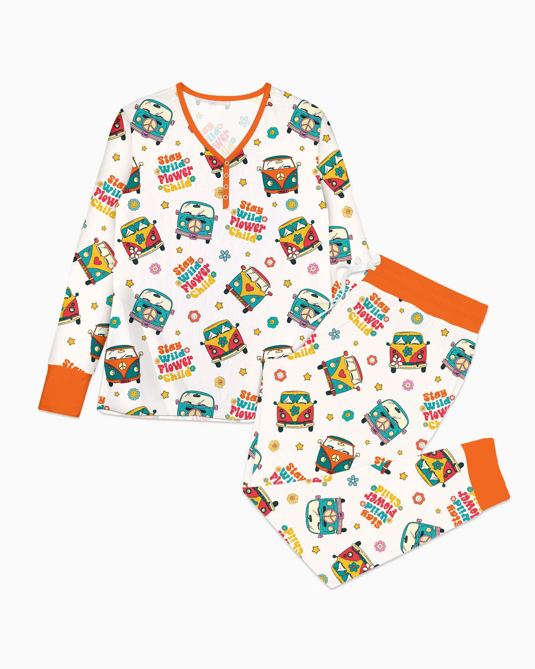 Stay Wild Flower Child Bamboo Women Pajama Set