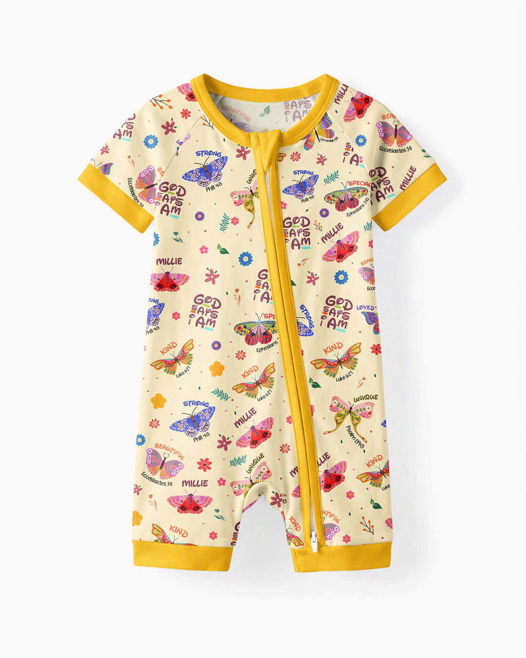 Custom Name God says I am Butterfly Bamboo Shorty Zippy