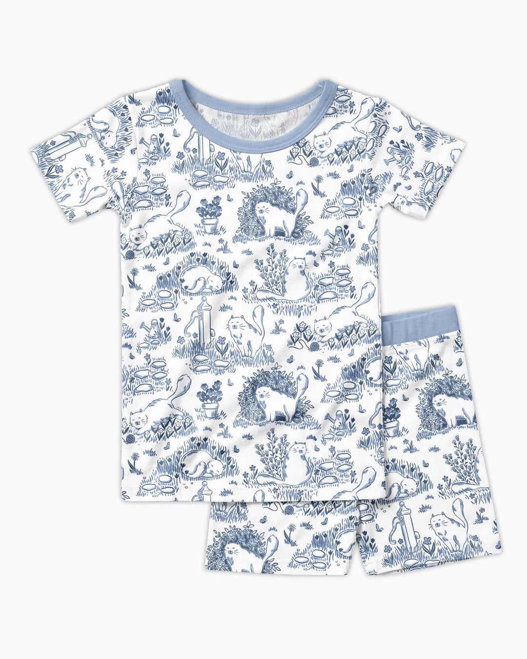 Template Zweiteiliges Pyjama-Set mit kurzen Ärmeln und Shorts