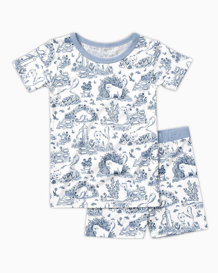 Template Zweiteiliges Pyjama-Set mit kurzen Ärmeln und Shorts