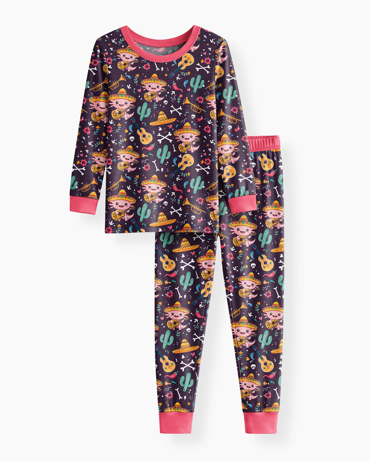 Axolotl Fiesta Bamboo Two Piece Long Sleeve Pajama Set