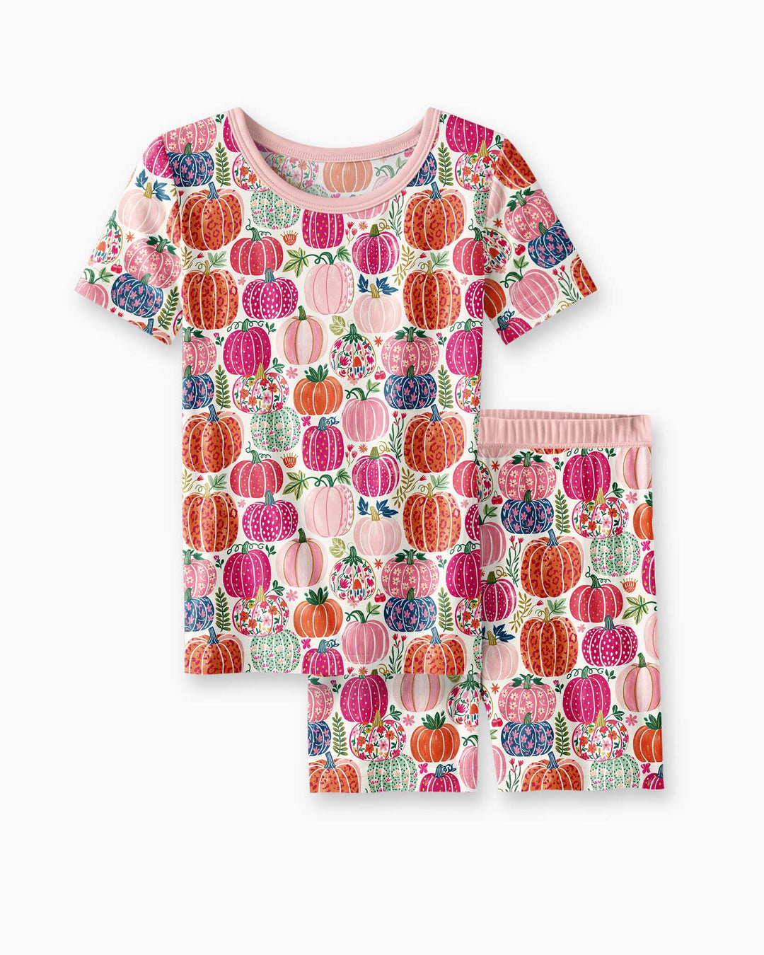 Conjunto de Pijama de Dos Piezas de Bambú con Mangas Cortas y Pantalones Cortos
