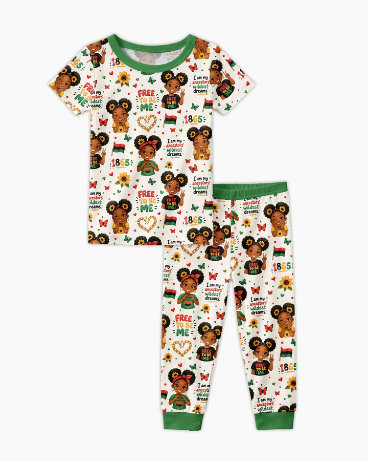 Zweiteiliges, kurzärmliges Pyjama-Set mit Marienkäfern