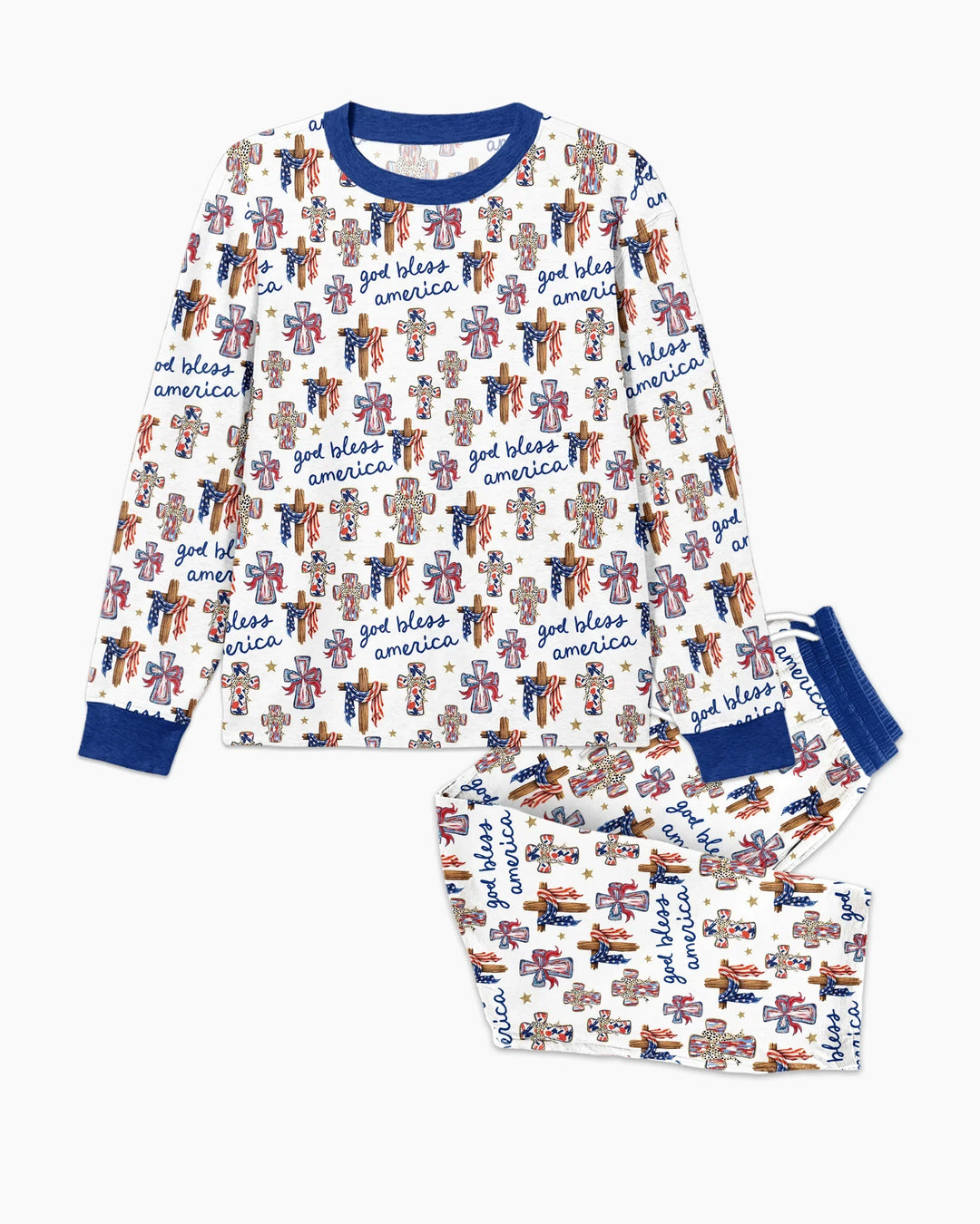 God Bless America Family Matching Bamboo Men's Pajama Set