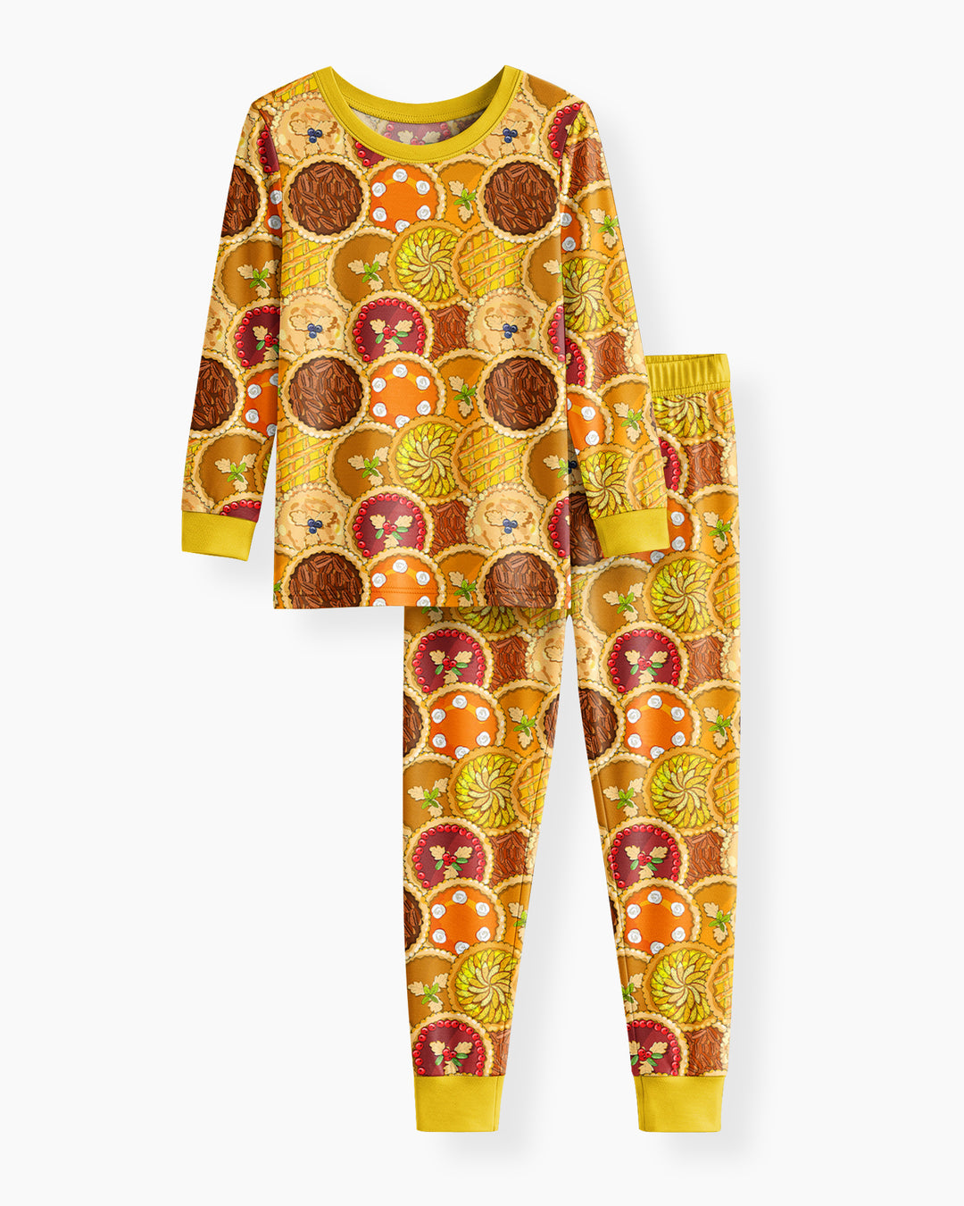 Fall Apple Pie Bamboo Two Piece Long Sleeve Pajama Set