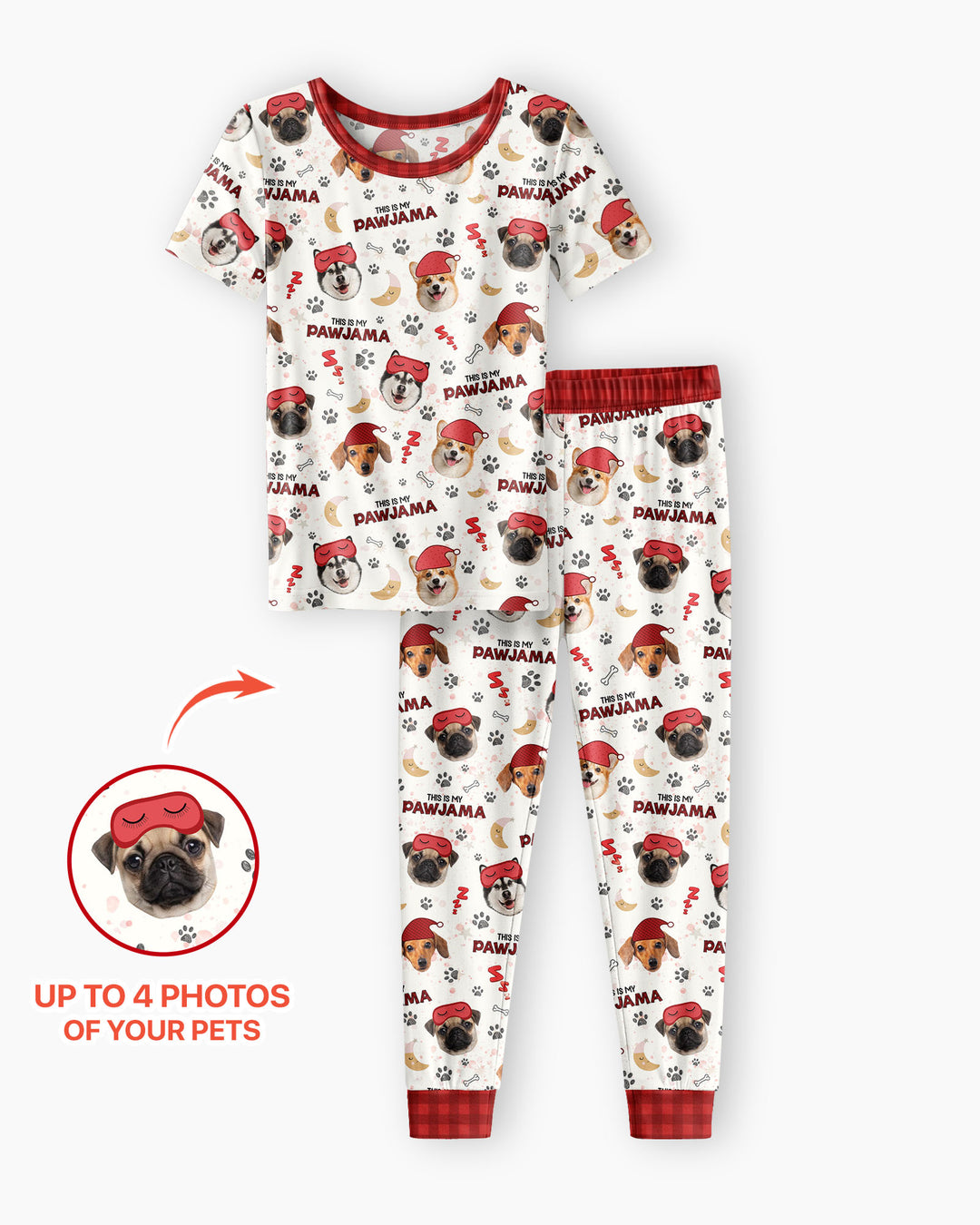Custom Pet Photo This Is My Pawjama Bamboo Two Piece Short Sleeve Pajama Set
