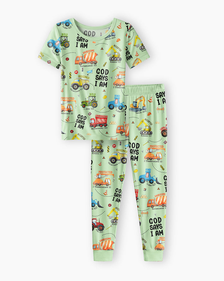 God Says I Am Bamboo Two Piece Short Sleeve Pajama Set
