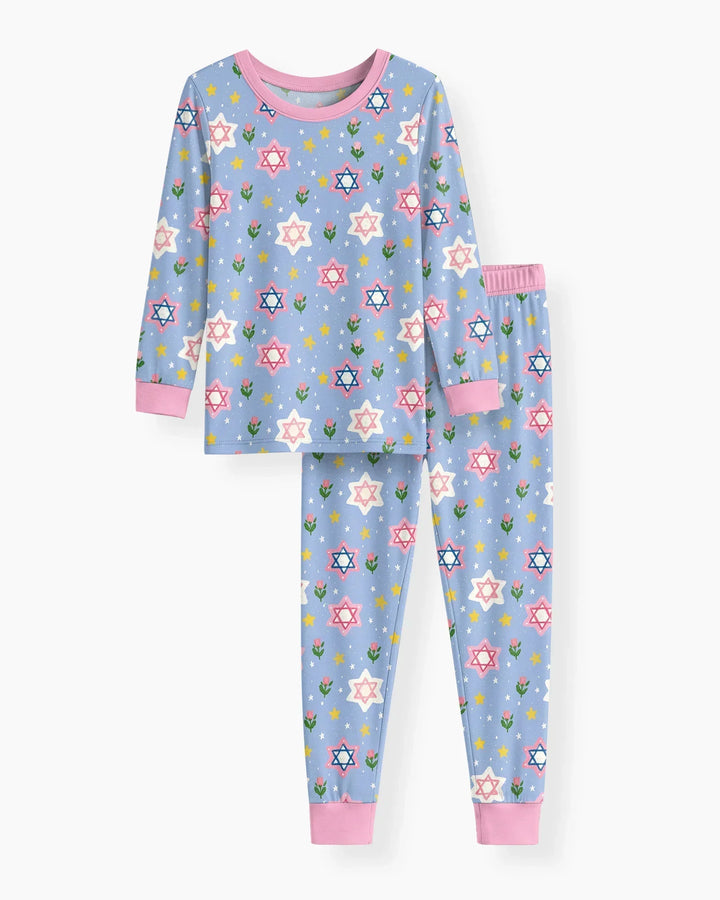 Zweiteiliges Langarm-Pyjama-Set mit Sommerfrüchten