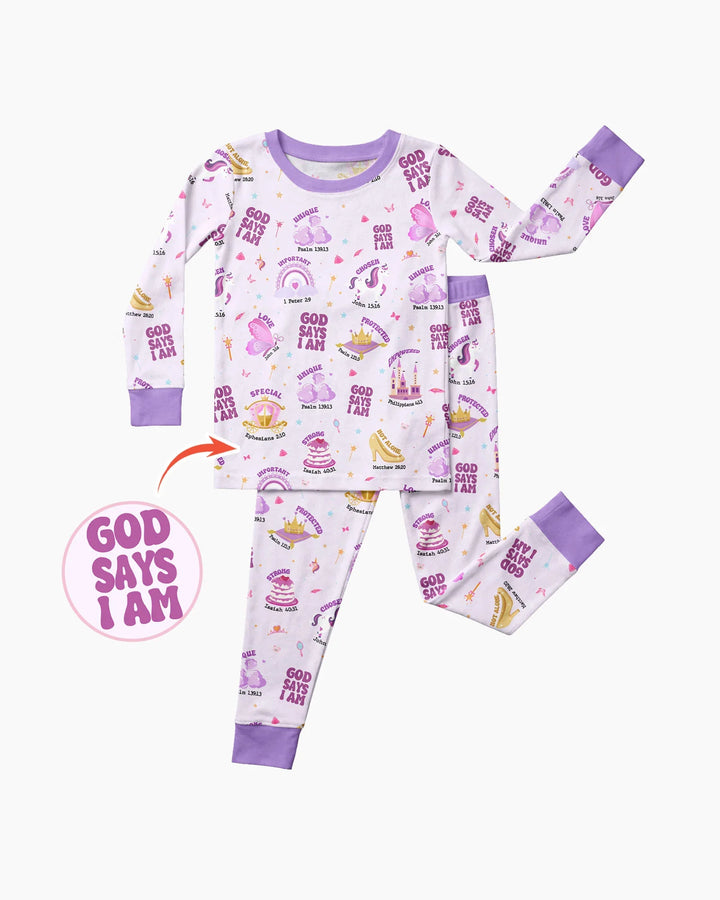 Zweiteiliges Langarm-Pyjama-Set mit Sommerfrüchten