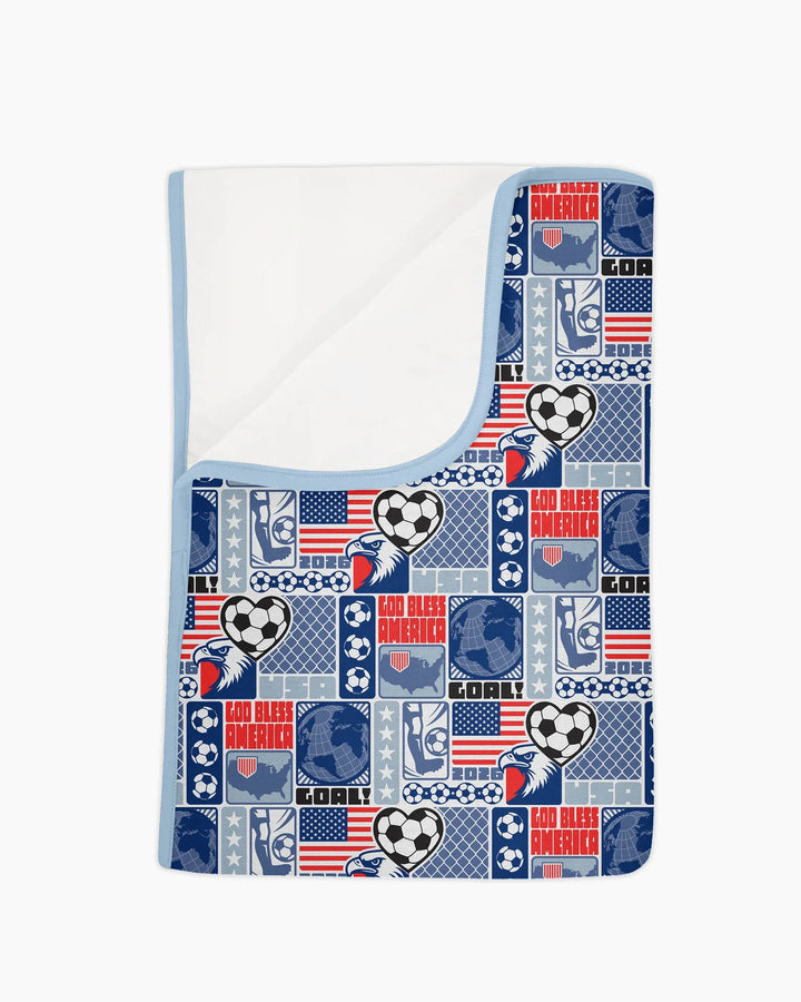 World Soccer God Bless America Bamboo Blanket