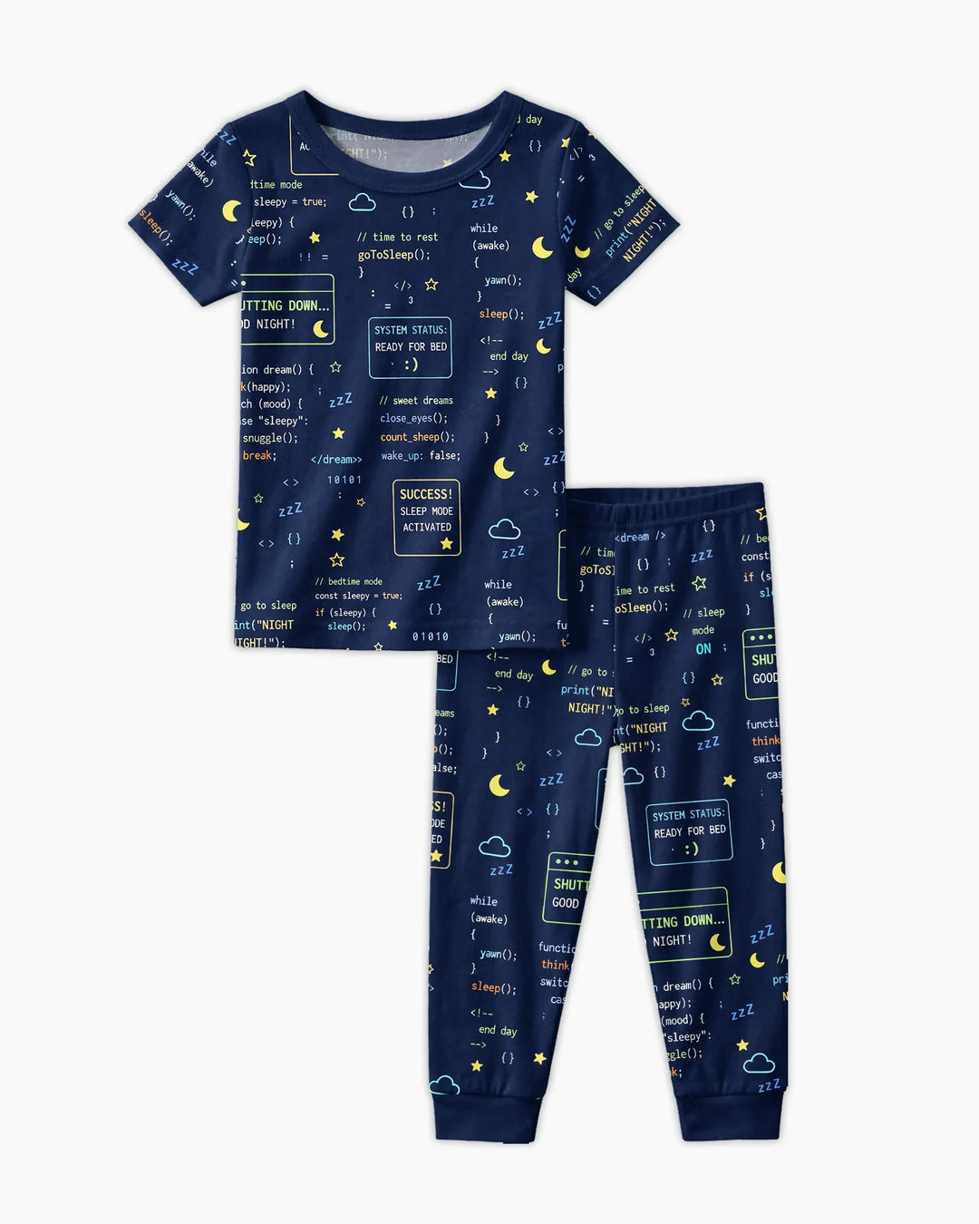Pijama de dos piezas de manga corta de bambú It Techy a juego para padre e hijo