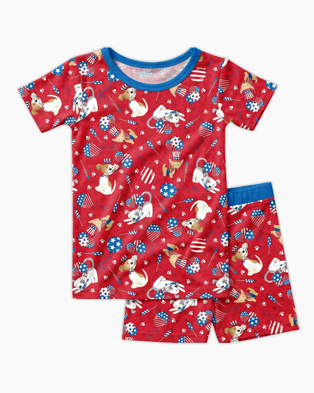 Template Zweiteiliges Pyjama-Set mit kurzen Ärmeln und Shorts