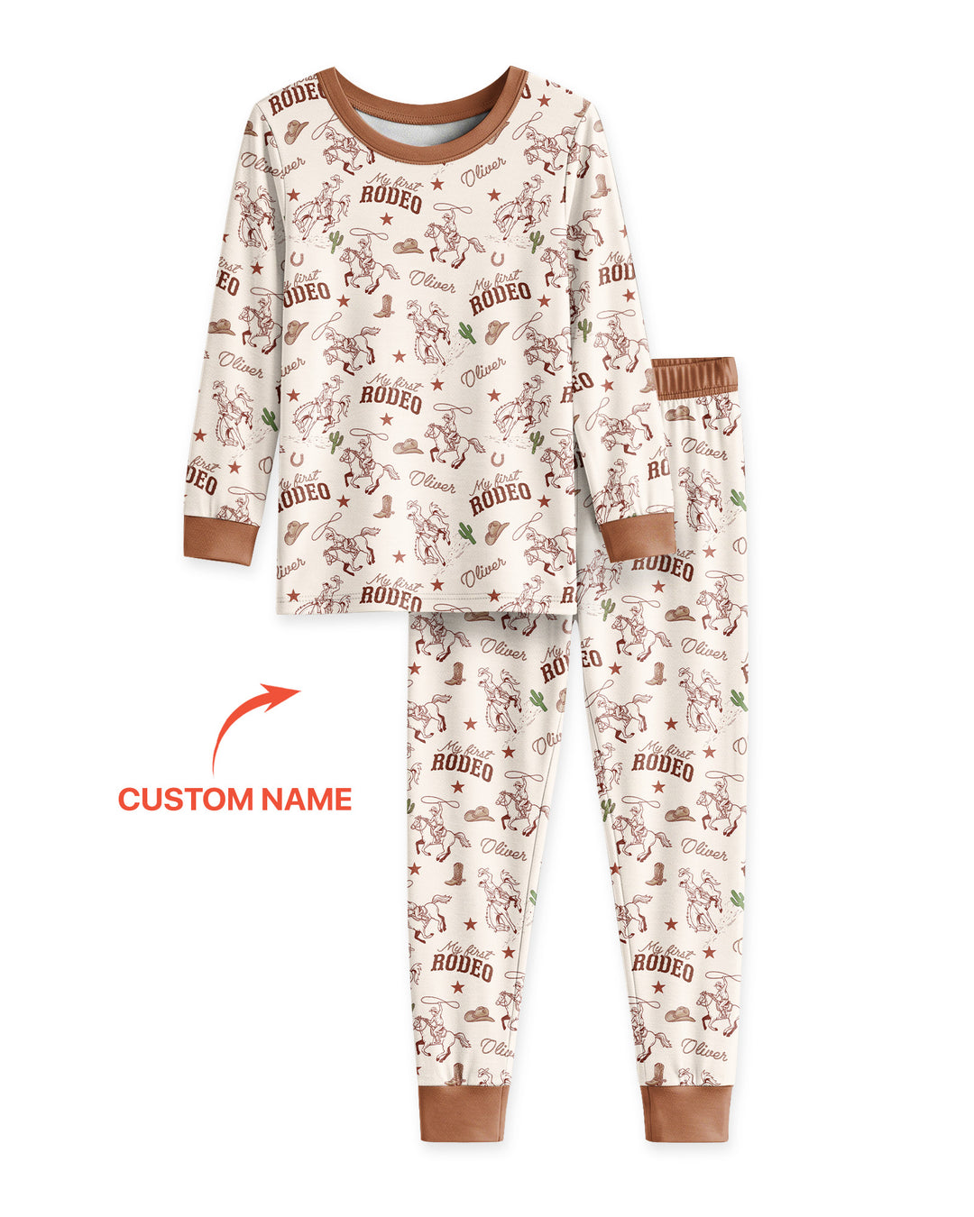Conjunto de pijama de dos piezas de bambú con mangas largas, plantilla PERSONALIZADA