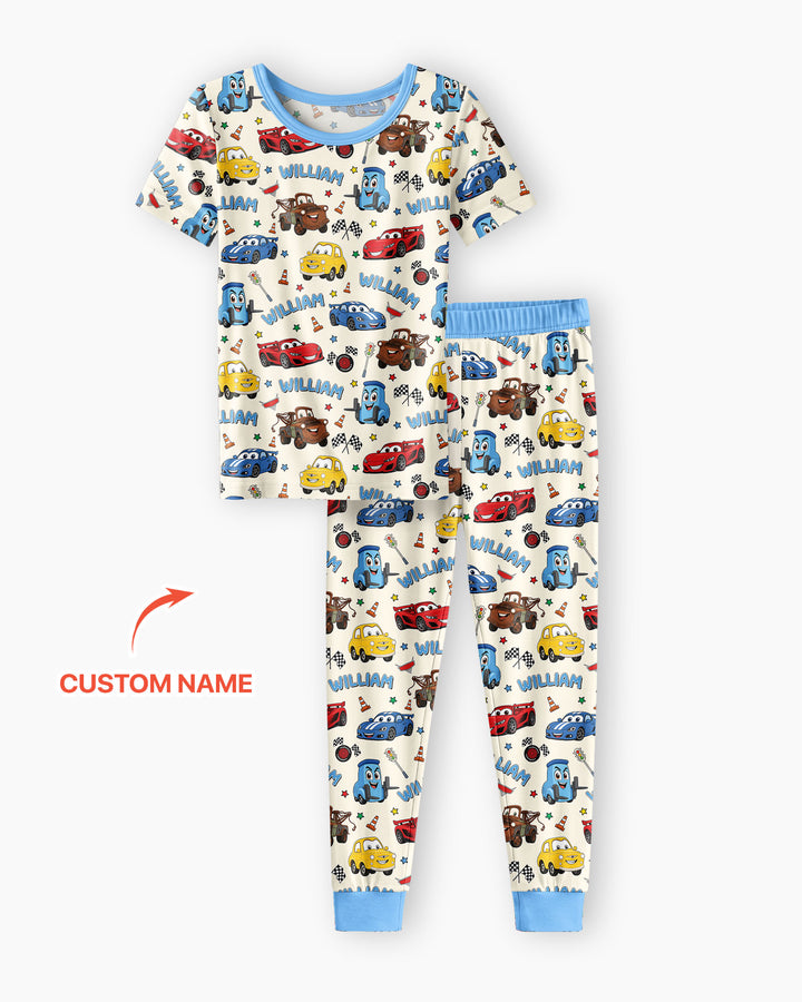 Car Movie Bamboo Two Piece Short Sleeve Pajama Set