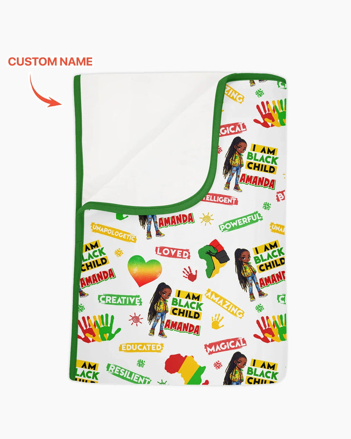 Custom Name I Am Black Child Magical Bamboo Blanket
