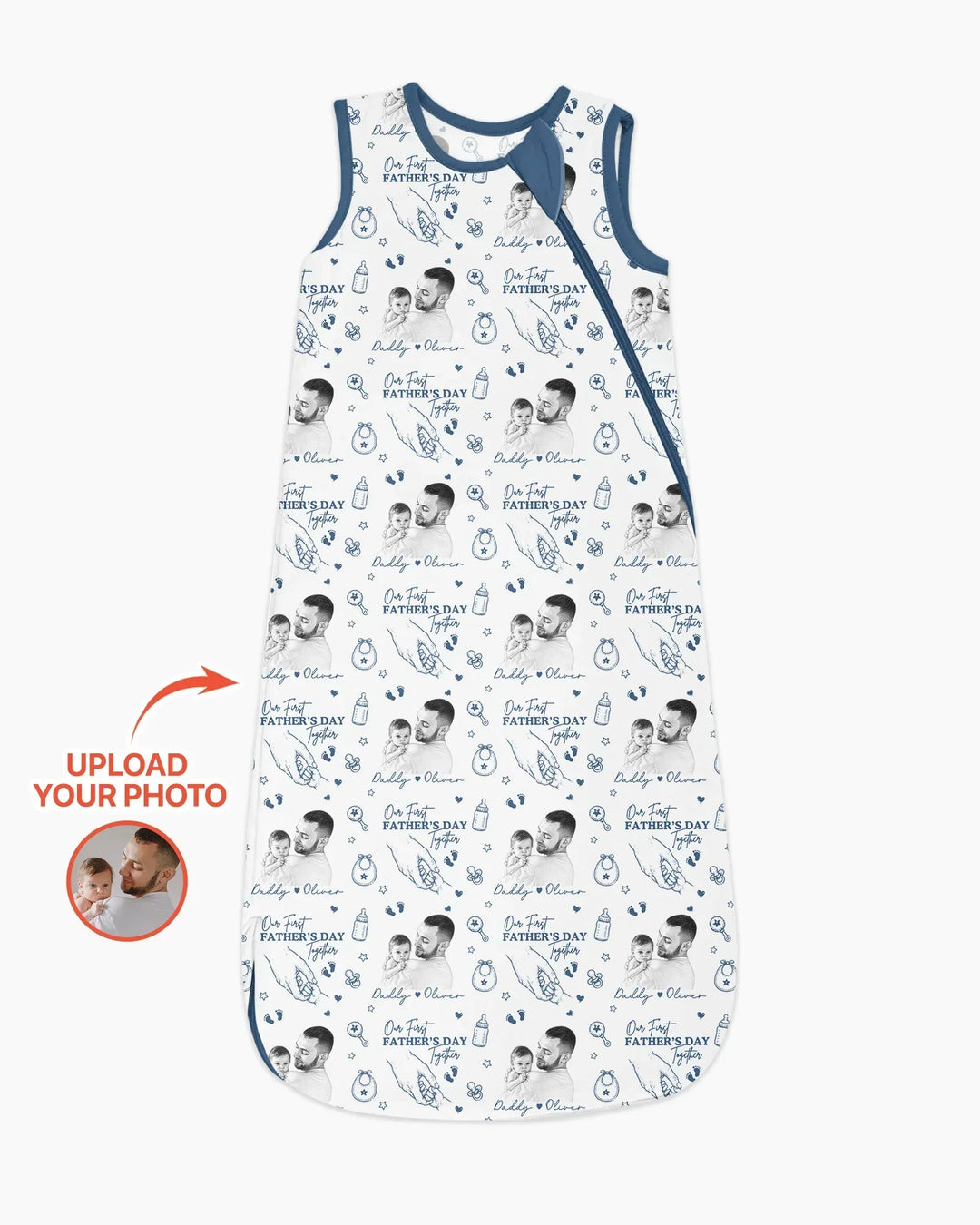 Custom Photo Our First Father's Day Together Bamboo Sleep Bag