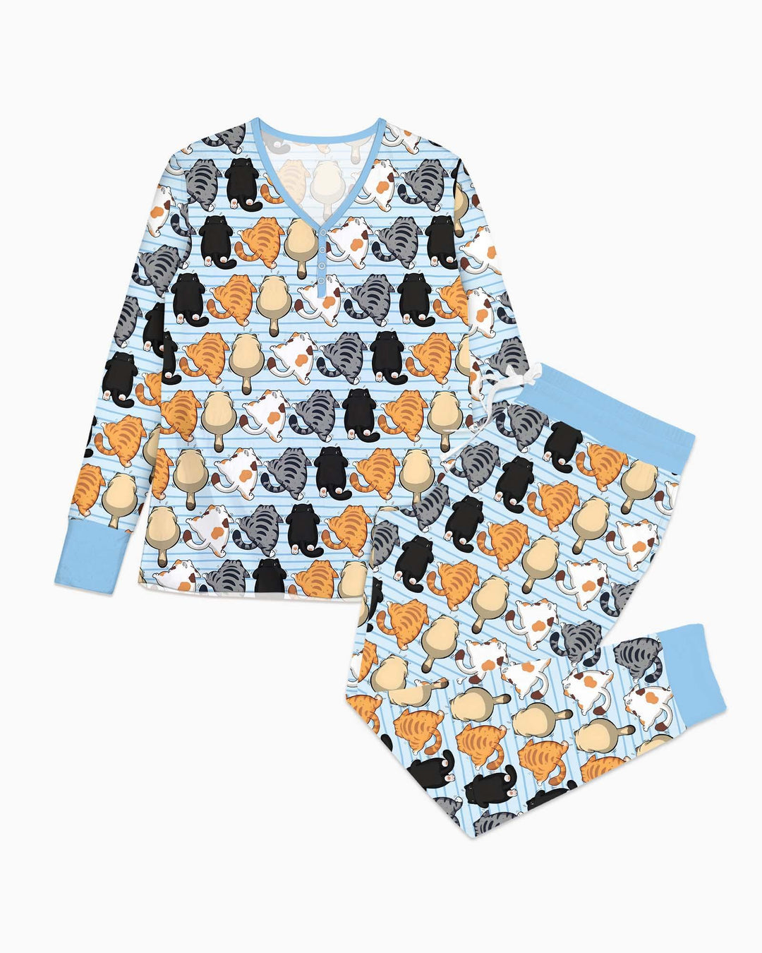 Funny Cat Butts Club Family Matching Bamboo Women Pajama Set