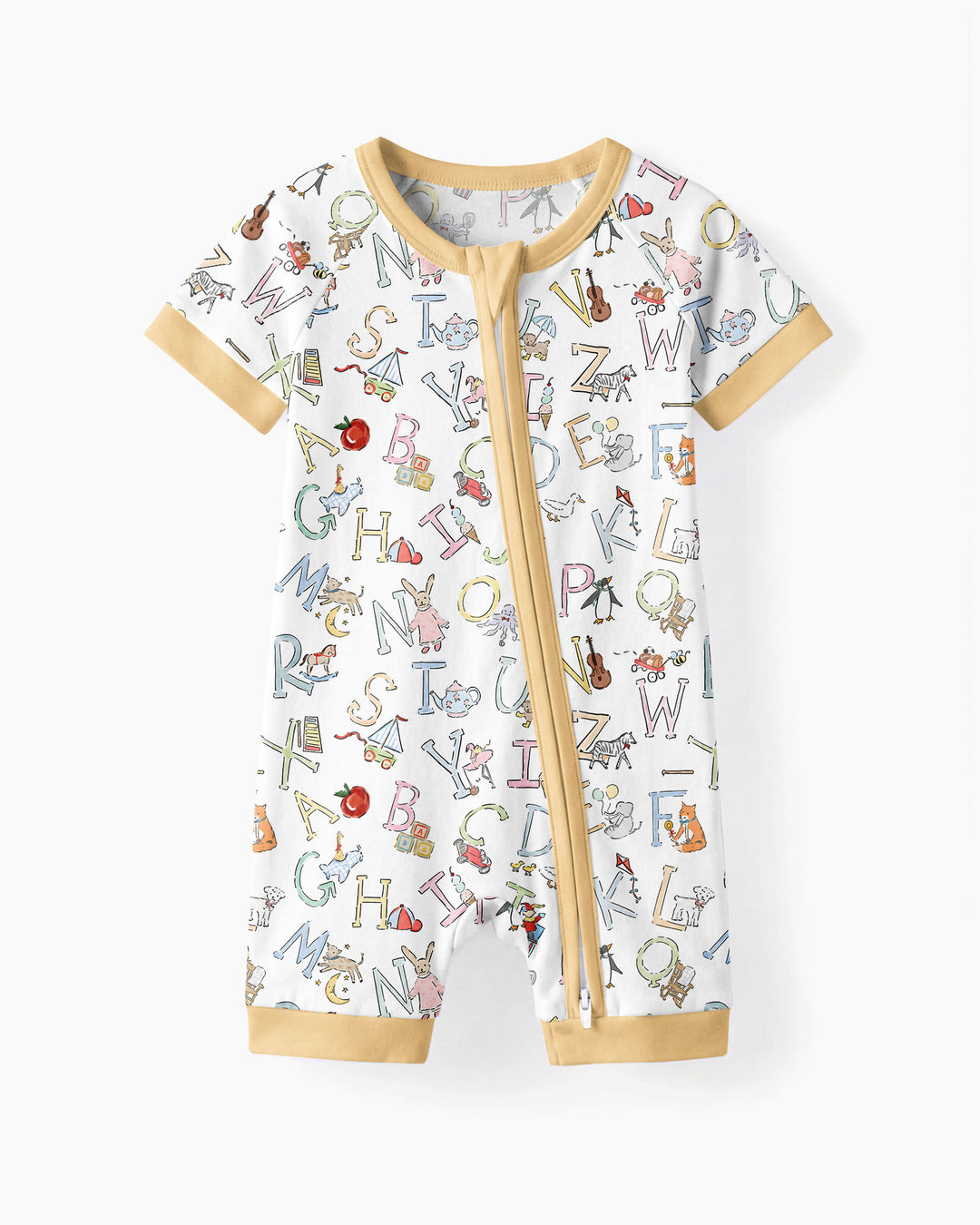 ABC Whimsy Bamboo Shorty Zippy