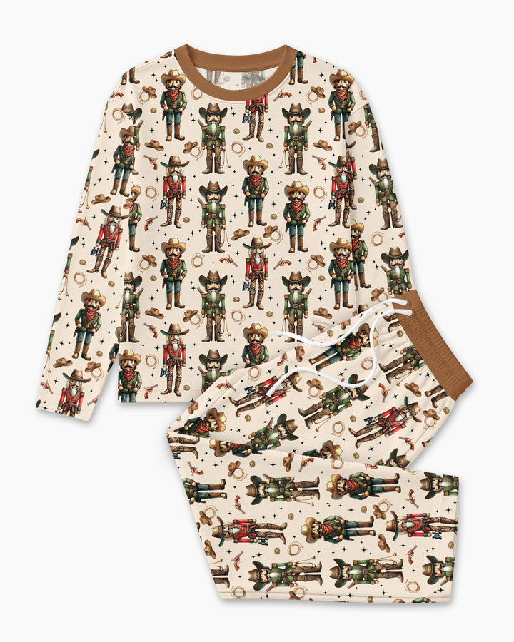 Western Christmas Cowboy Nutcracker Bamboo Men's Pajama Set