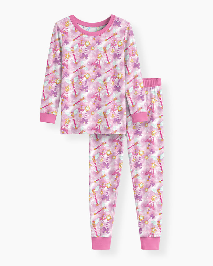 Zweiteiliges Langarm-Pyjama-Set mit Sommerfrüchten