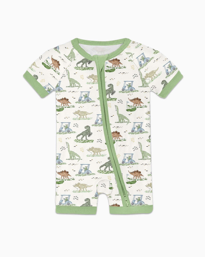 Dinos On The Green Daddy & Me Matching Bamboo Shorty Zippy