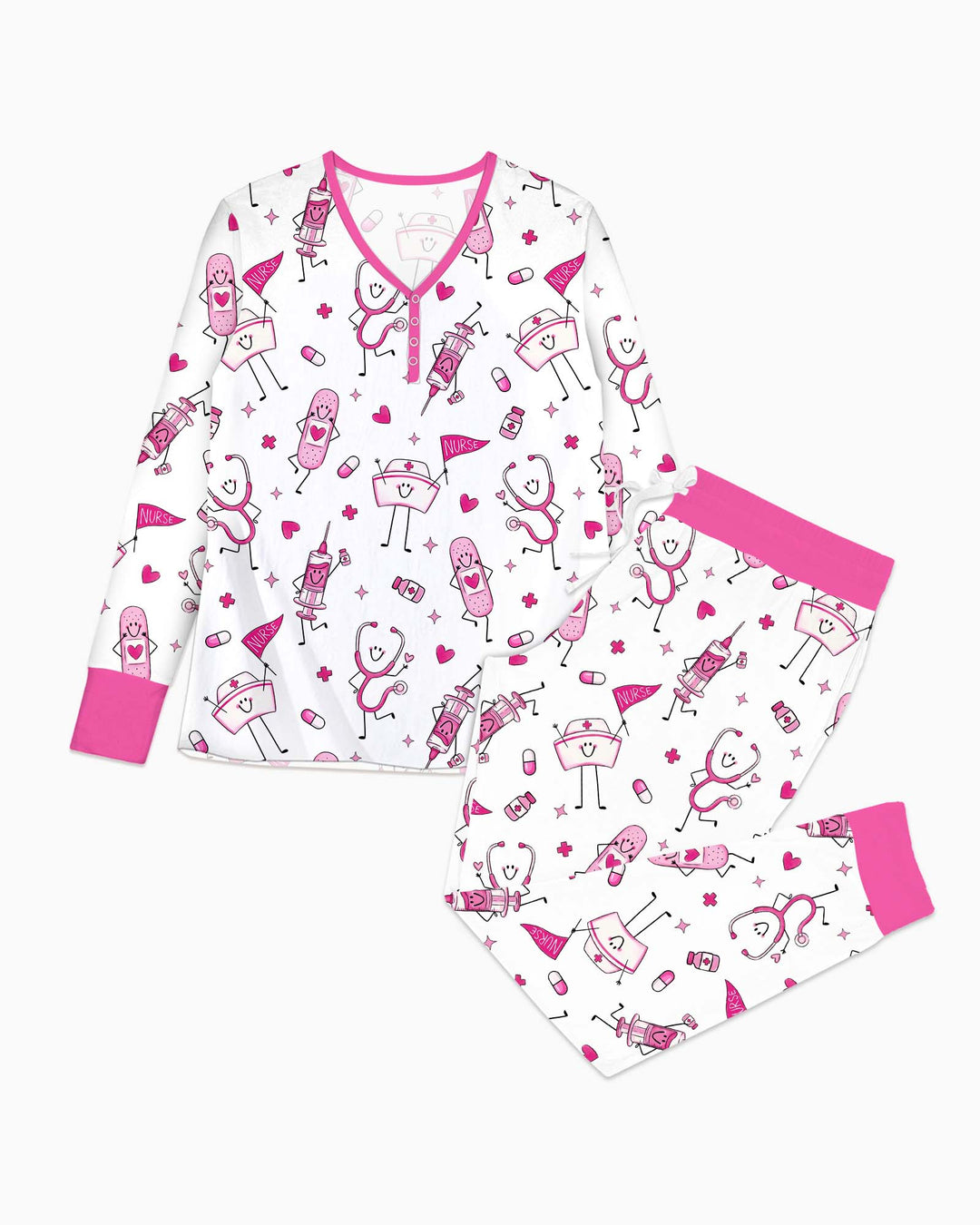 Cute Nurse Crew Bamboo Women Pajama Set