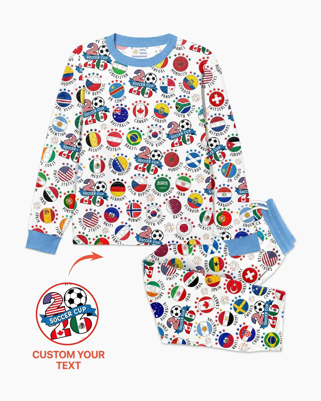 The World Plays Here 2026 Soccer Tour Bamboo Men's Pajama Set