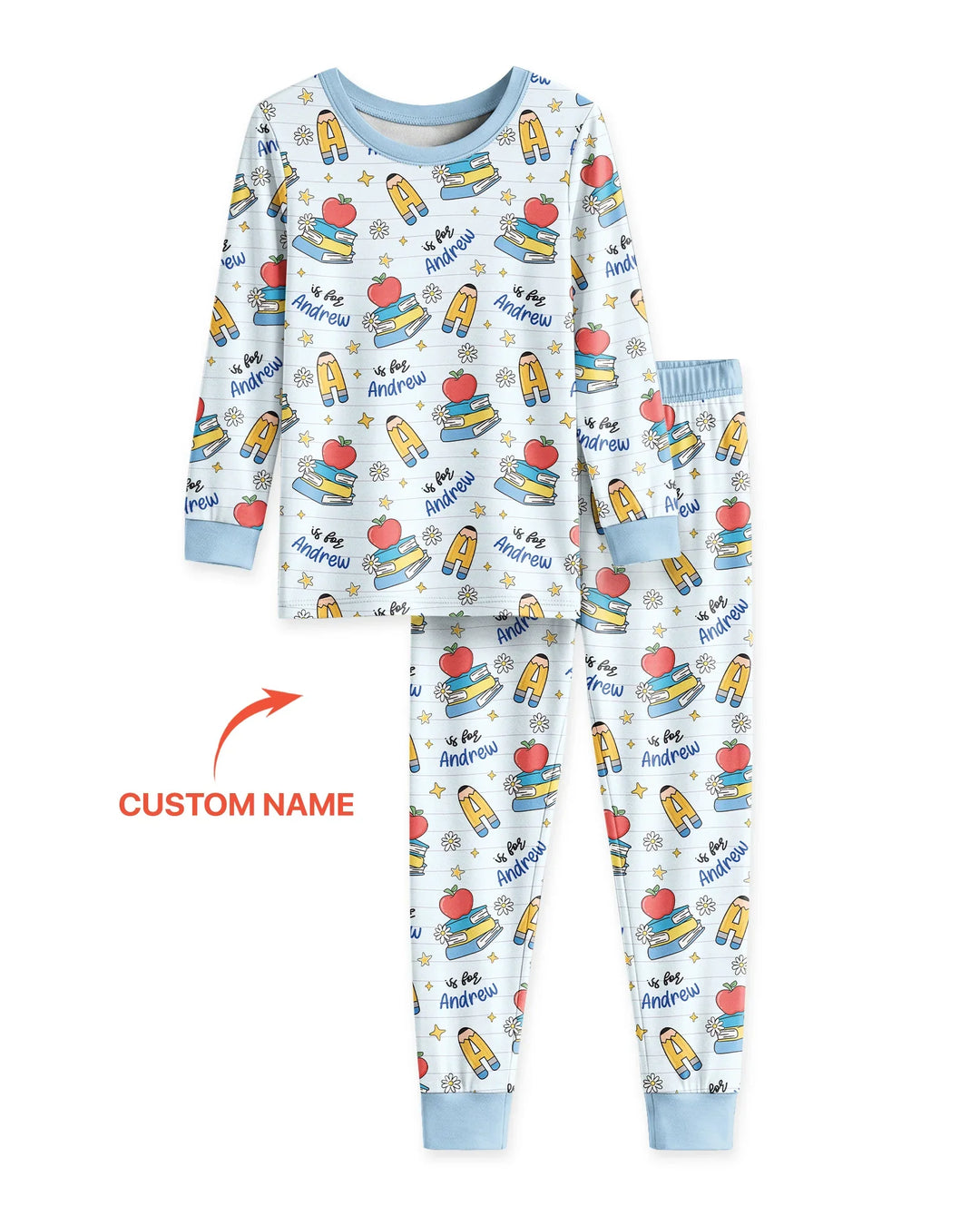 Conjunto de pijama de dos piezas de bambú con mangas largas, plantilla PERSONALIZADA