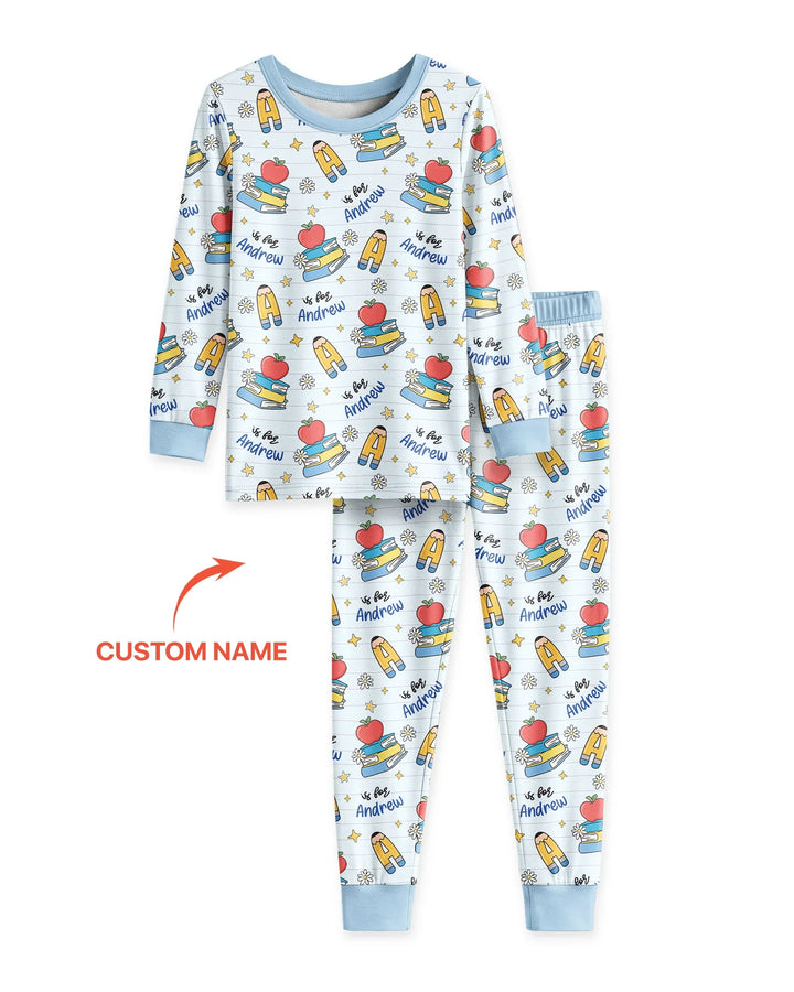 Conjunto de pijama de dos piezas de bambú con mangas largas, plantilla PERSONALIZADA