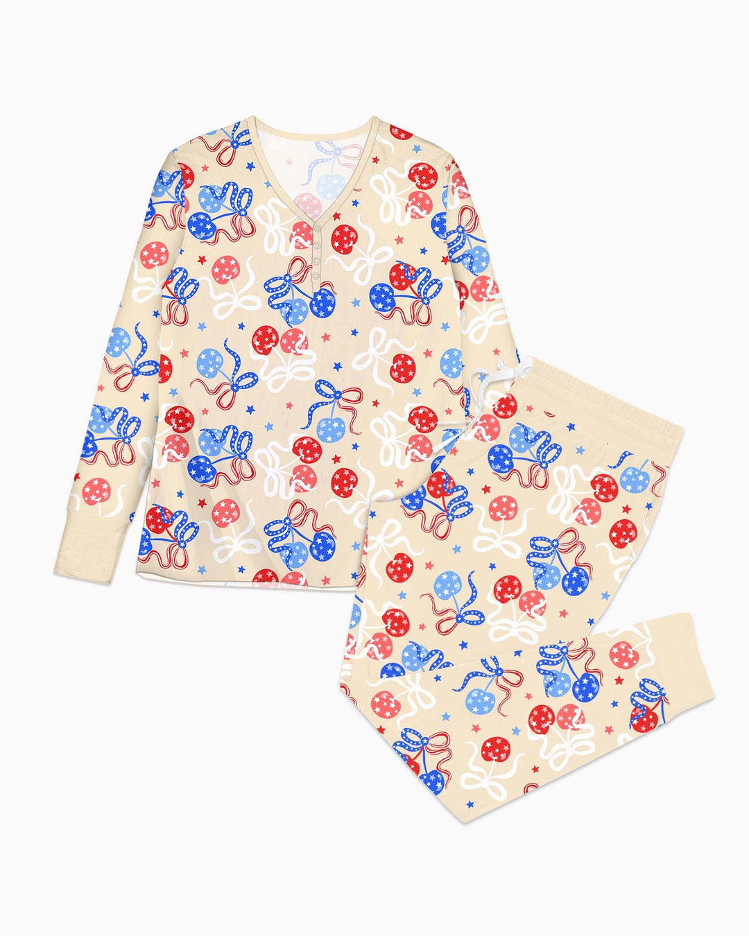 Cherry America 4th of July  Bamboo Women Pajama Set