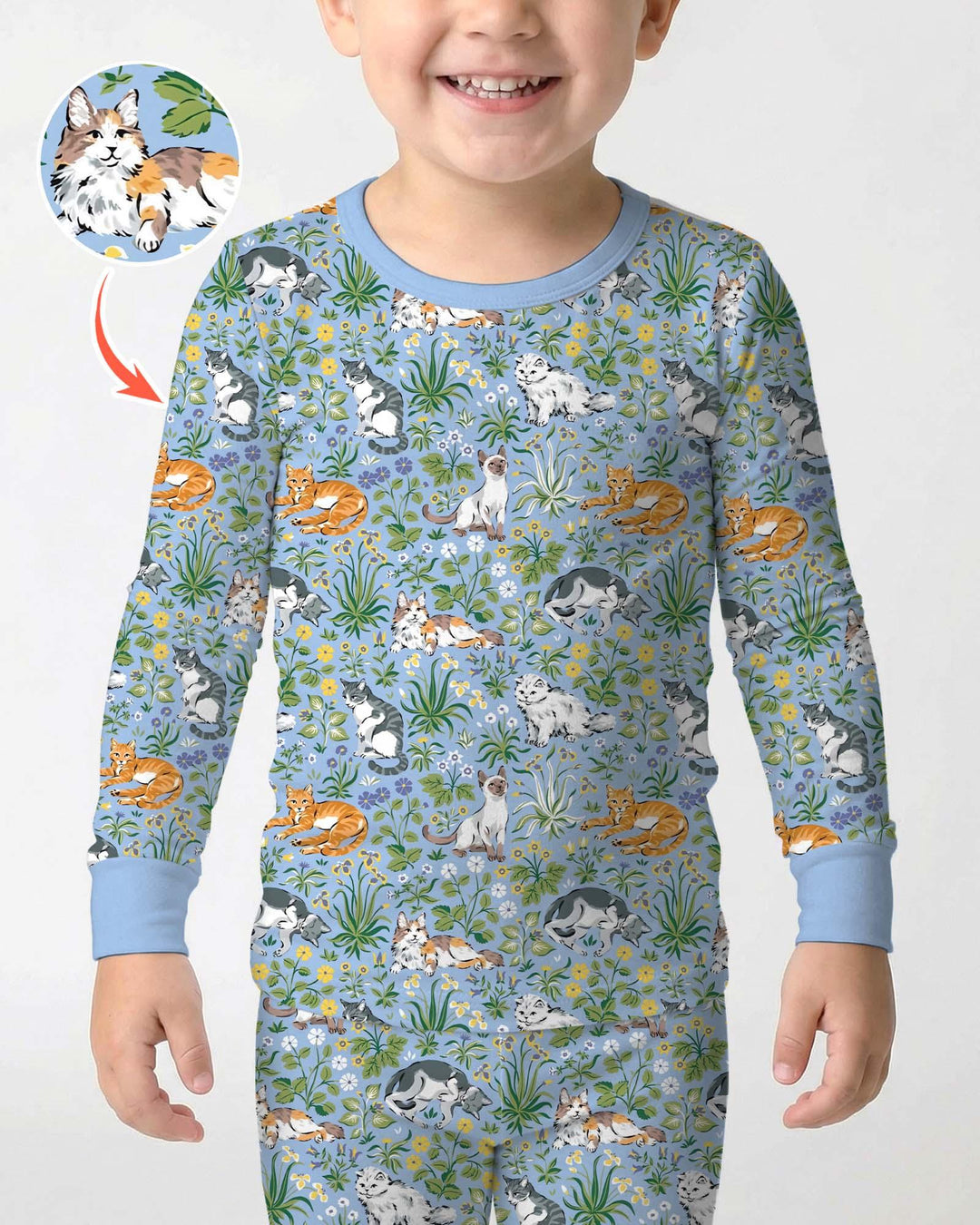 Zweiteiliges Langarm-Pyjama-Set mit Sommerfrüchten